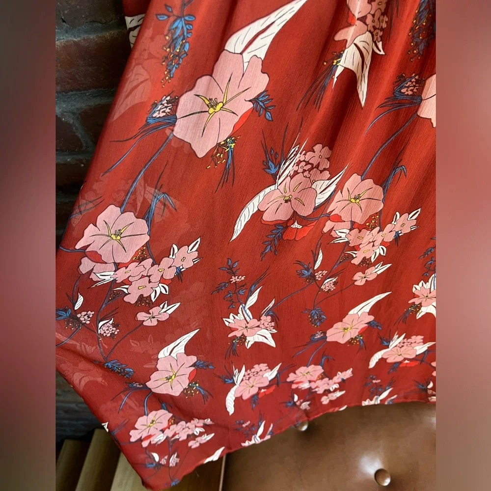 Anthropologie Dress sheer floral size 12 - Picture 5 of 8